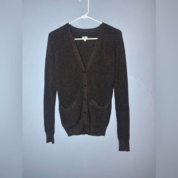 ARITZIA WILFRED Black Metallic Button Cardigan Sweater Cashmere Silk size small - Picture 1 of 4